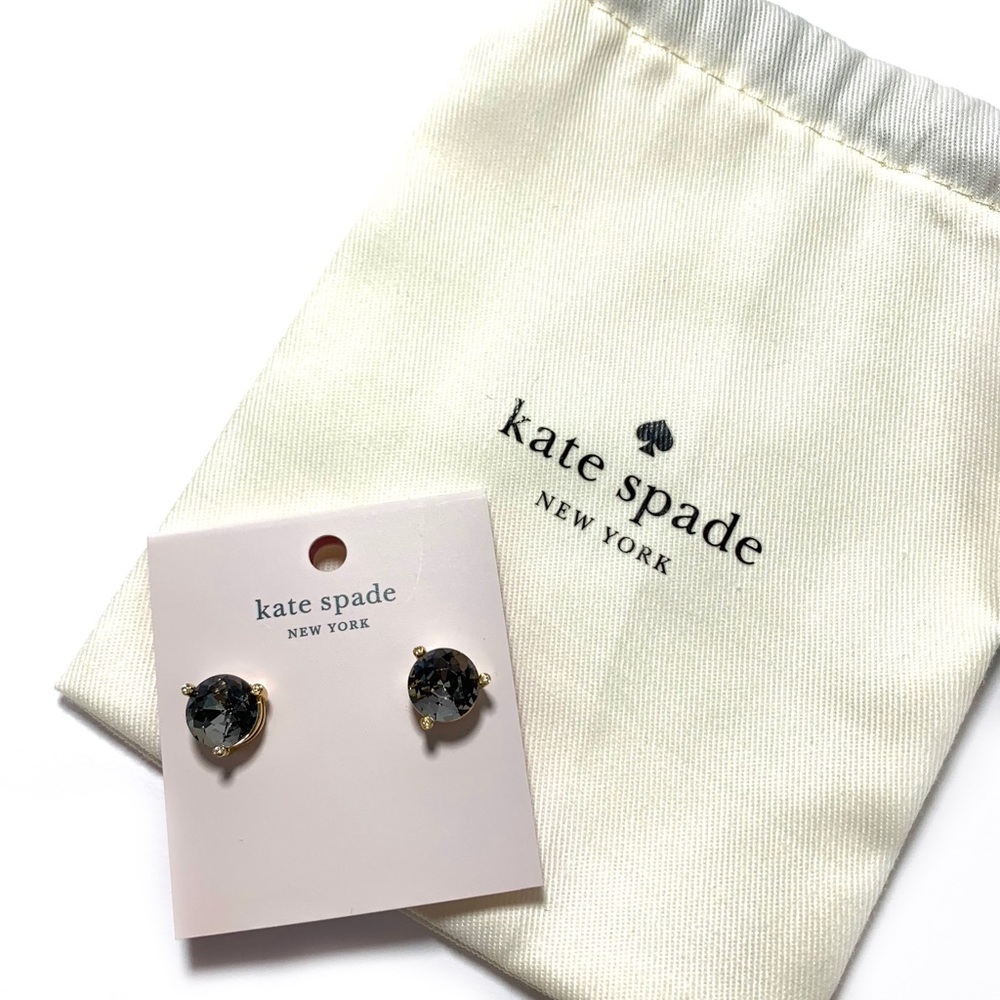 NWT KATE SPADE Rise & Shine Black Diamond Earrings